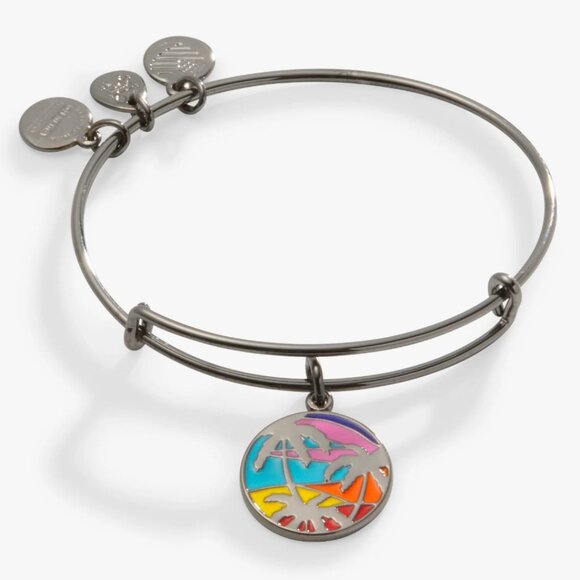 Alex + Ani - The Caribbean Palm Tree Charm Bangle Bracelet - Picture 1 of 2
